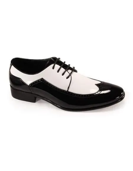 1920s Shoes - Gangster Shoes - Spectator Dress Shoes For Men Black/White