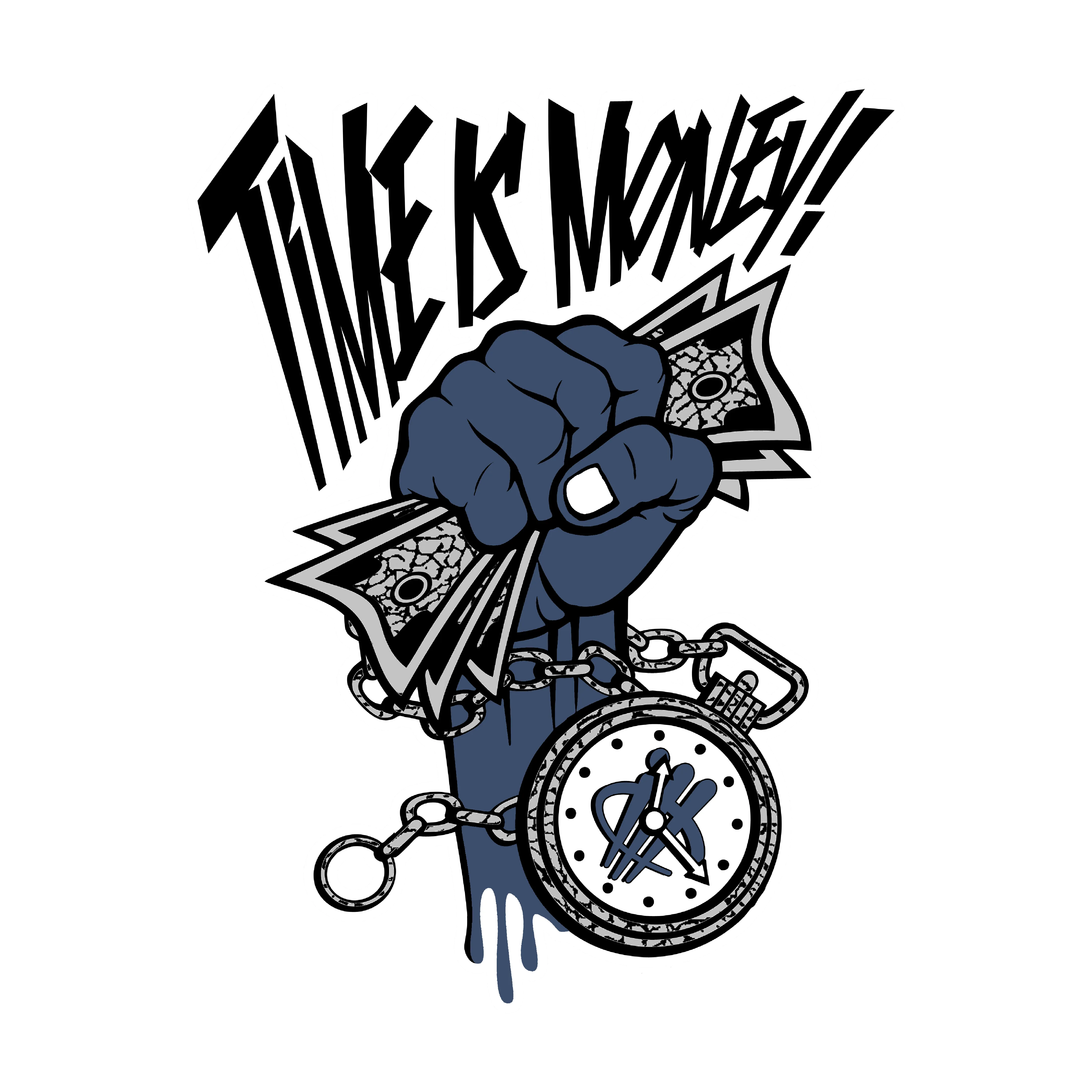 Air Jordan 11 Low Diffused Blue Black T-Shirt (Time Is Money)| illcurrency