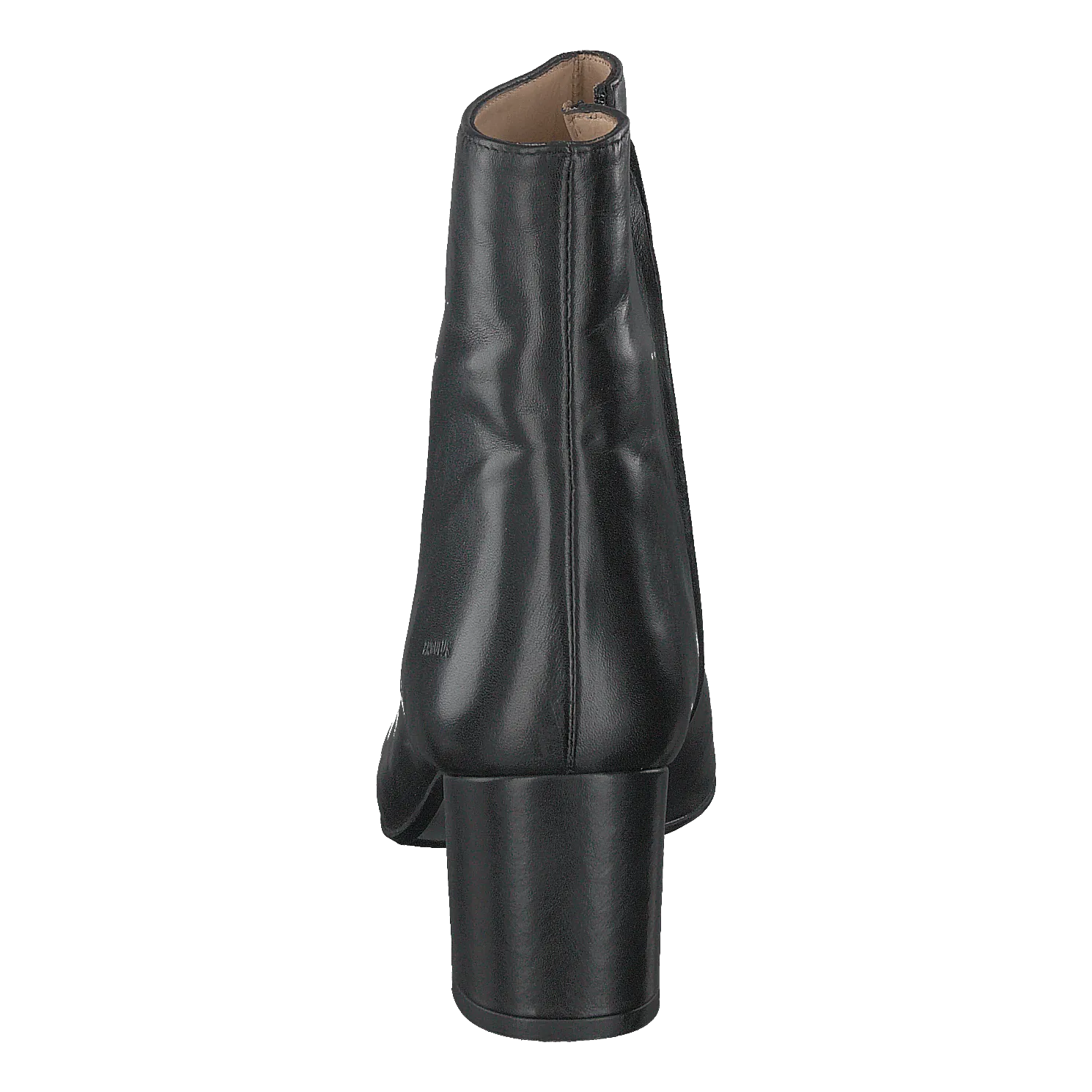 Block Heel Boot With Zipper Black