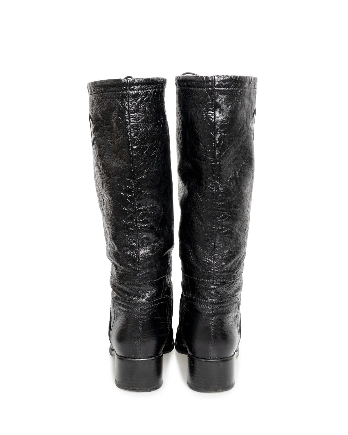 Chanel Boots Size 40 Patent - ADL1596