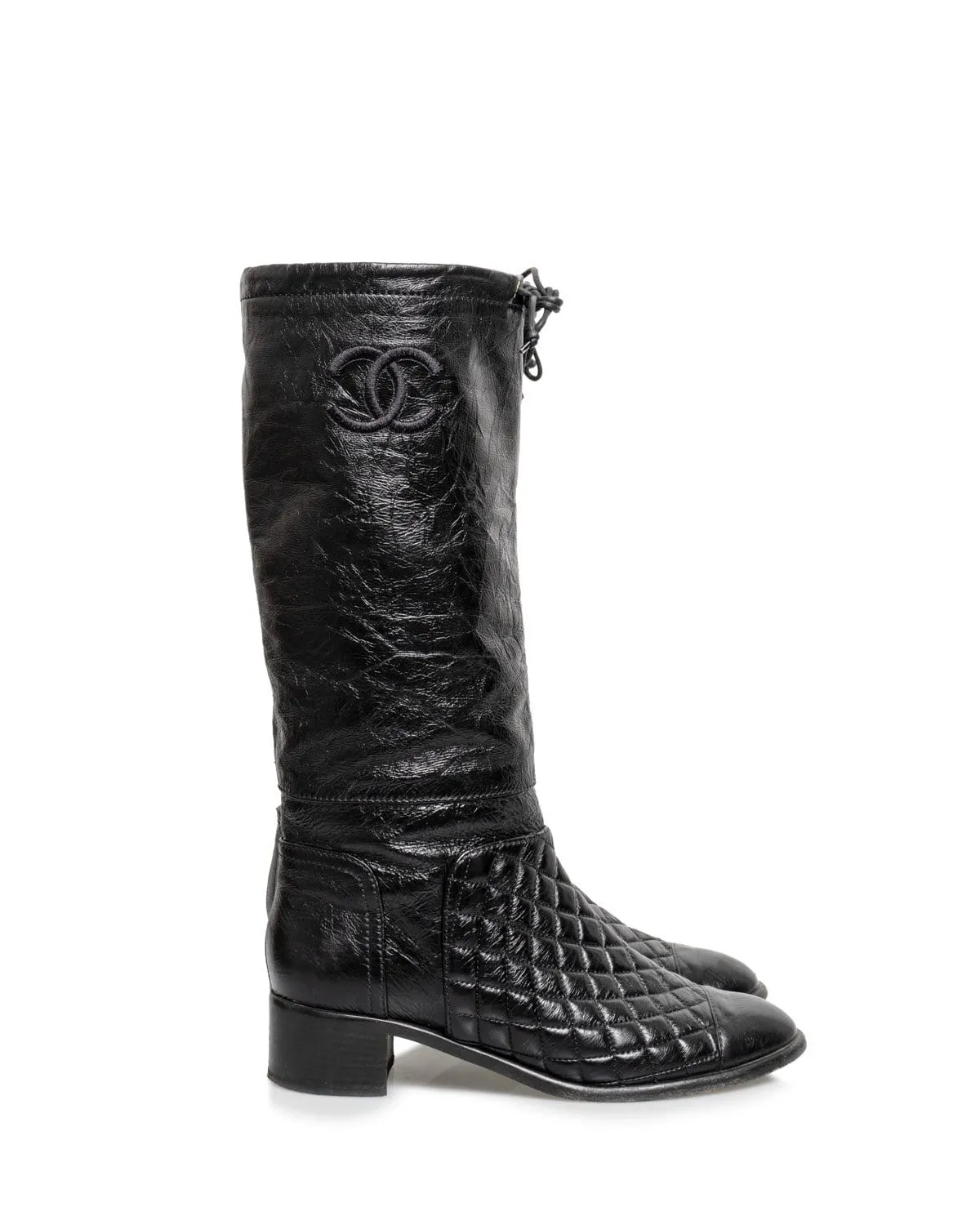 Chanel Boots Size 40 Patent - ADL1596