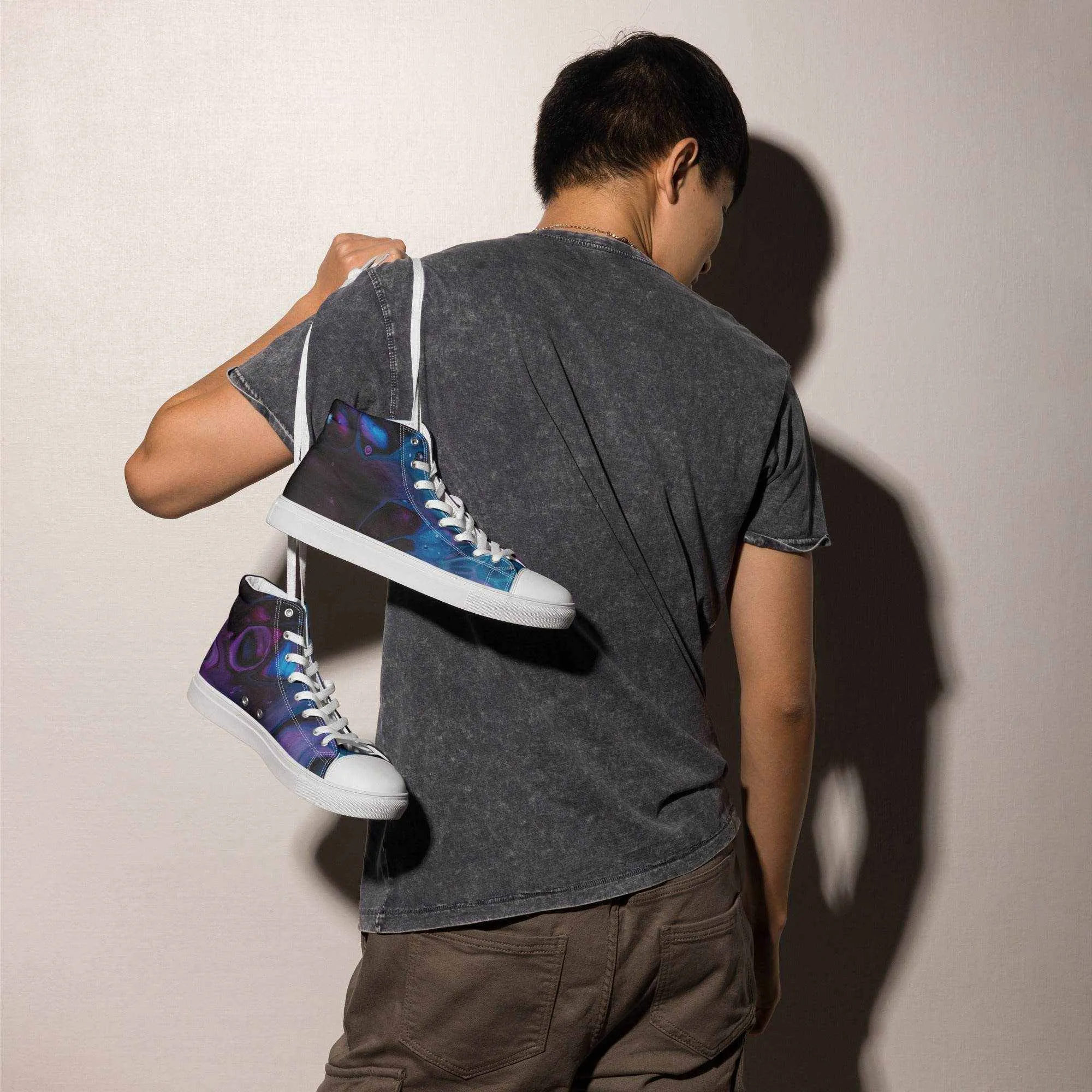 Dark Galaxy Colored High Top Canvas Shoes