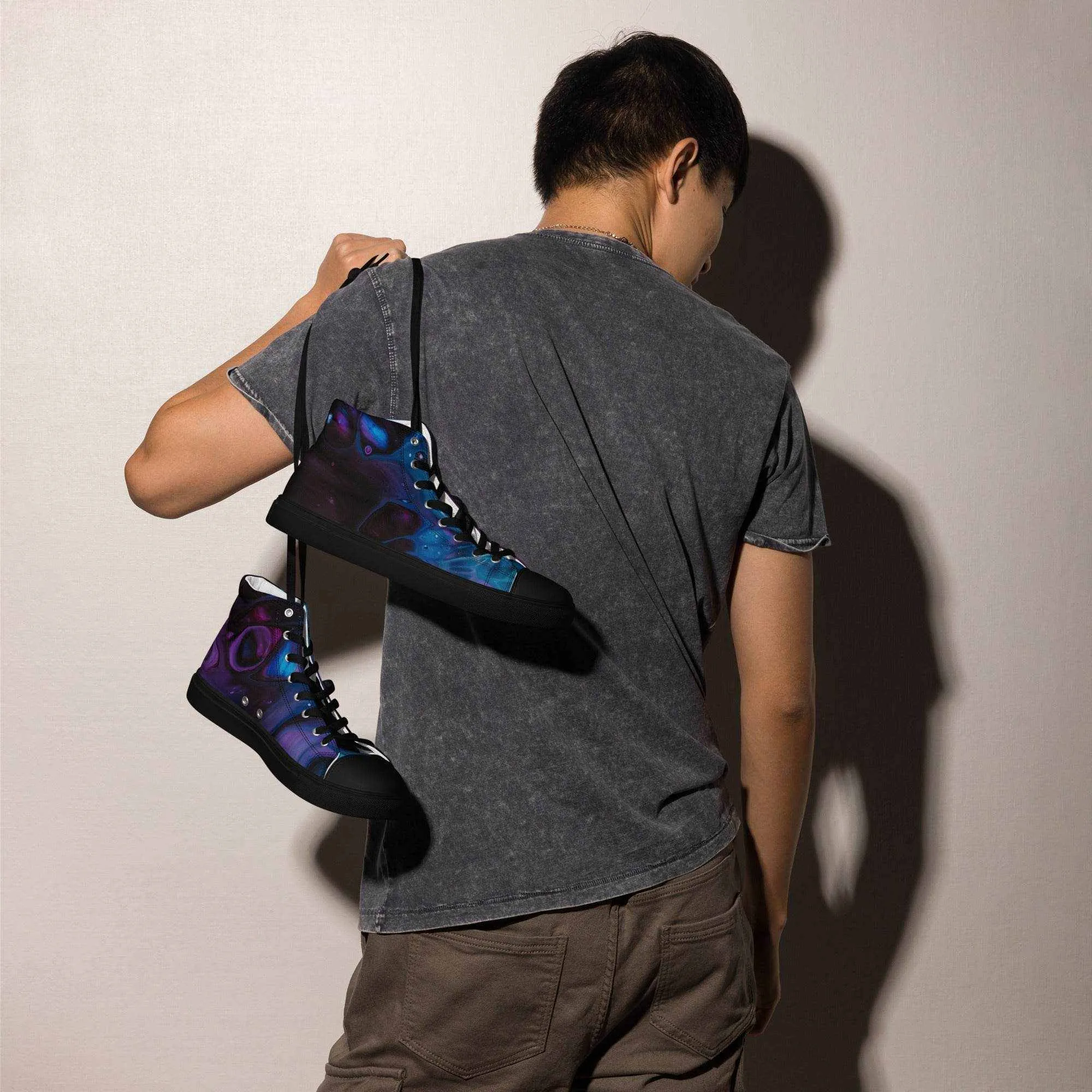 Dark Galaxy Colored High Top Canvas Shoes