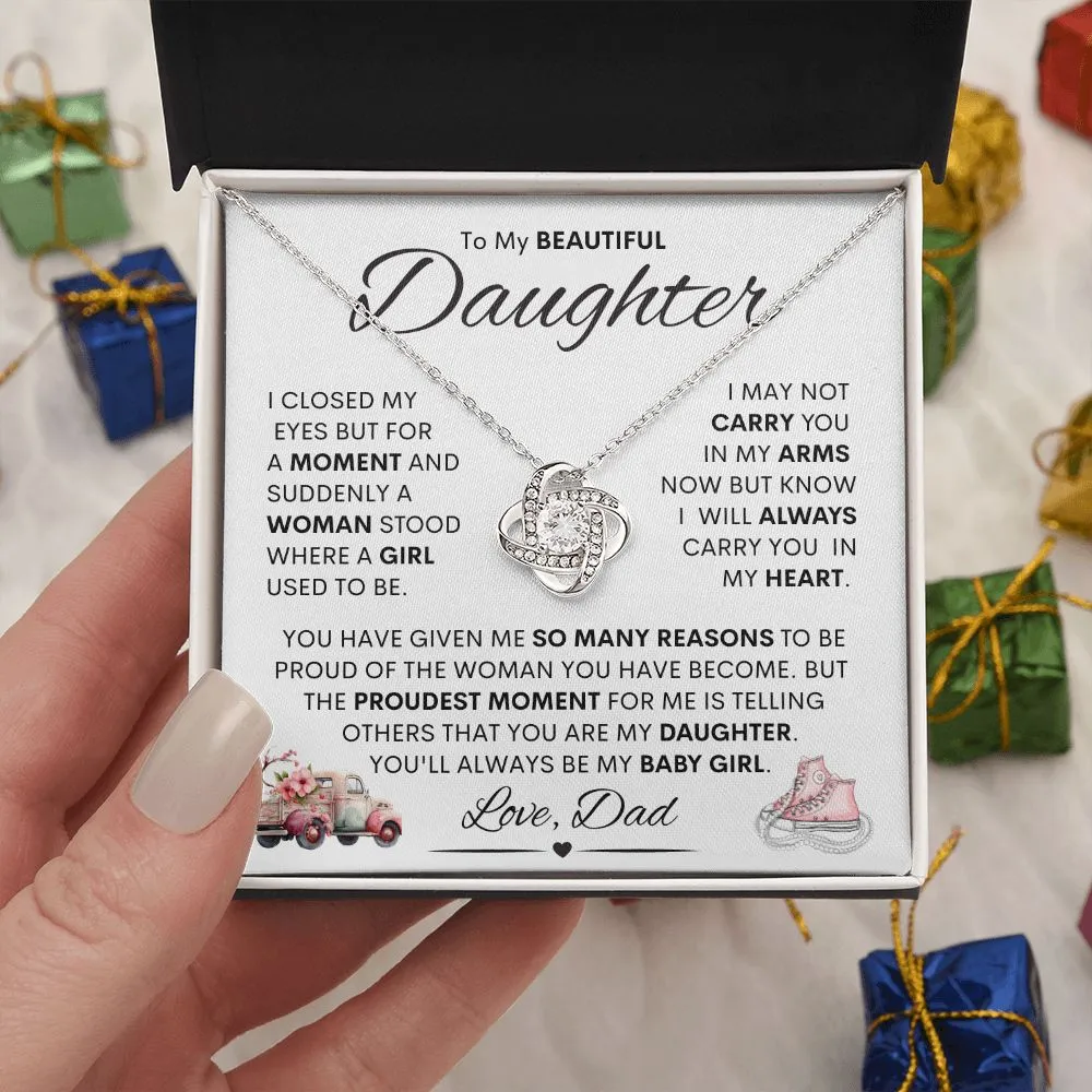 Daughter from Dad (sneakers) / Love Knot Necklace