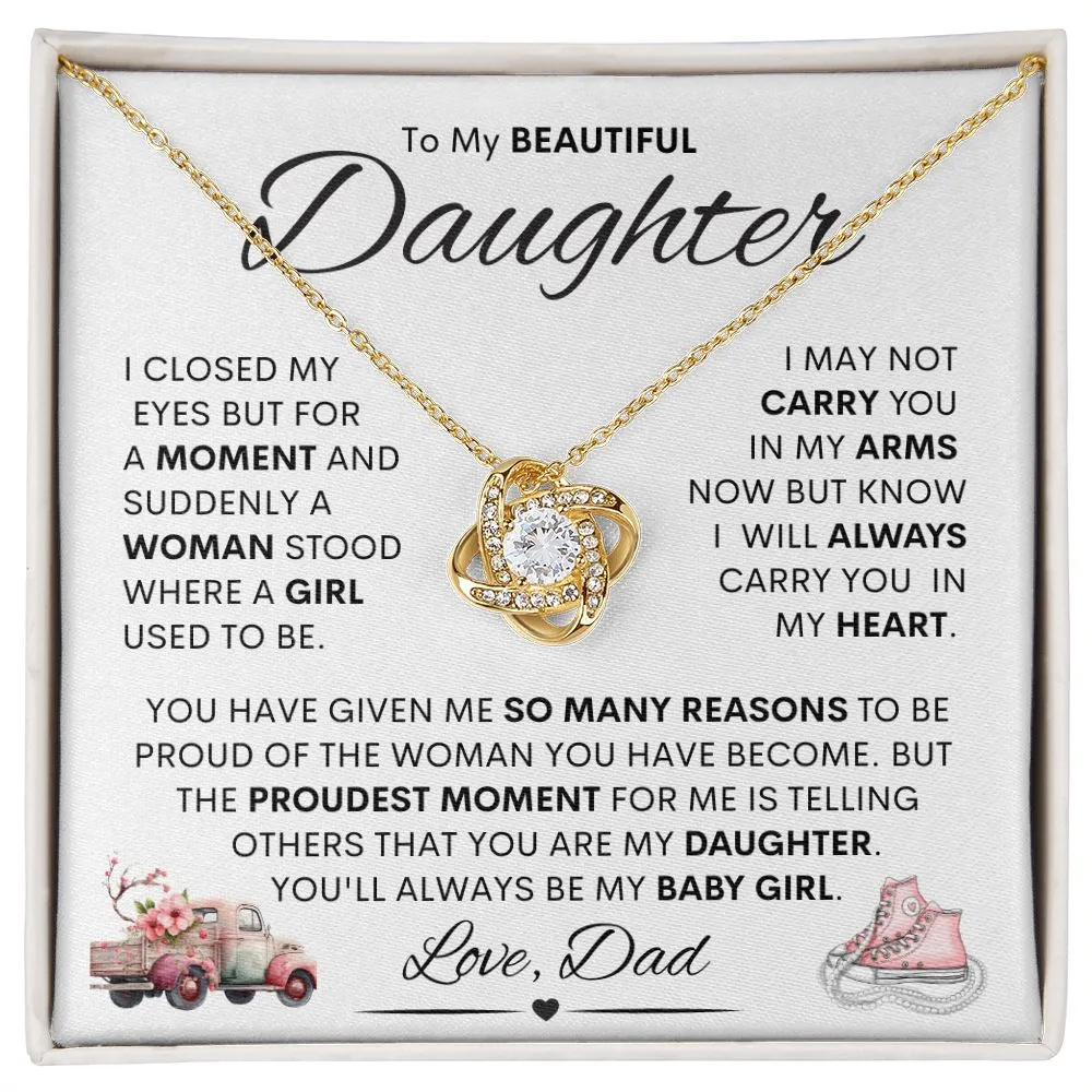 Daughter from Dad (sneakers) / Love Knot Necklace