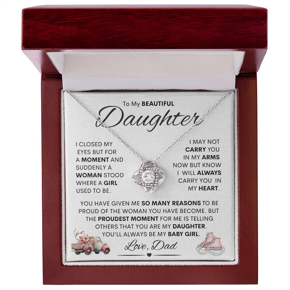 Daughter from Dad (sneakers) / Love Knot Necklace