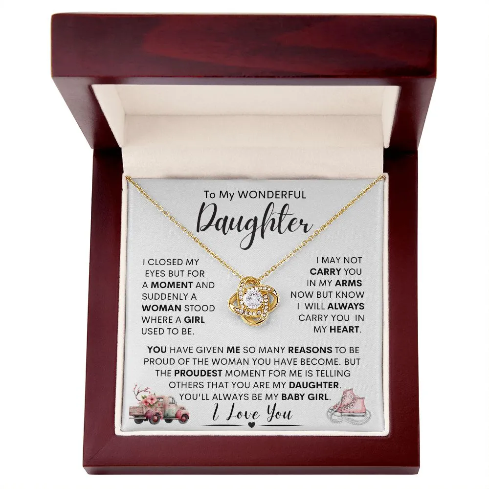 Daughter -- (Pink Sneakers)  l  Love Knot Necklace
