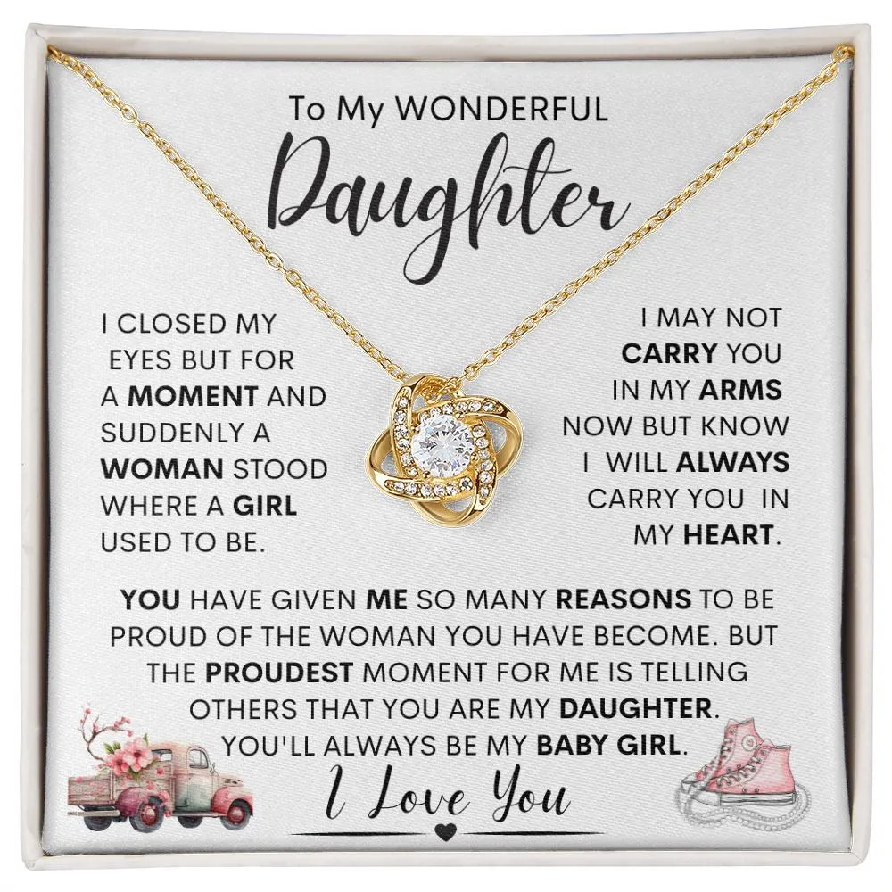 Daughter -- (Pink Sneakers)  l  Love Knot Necklace
