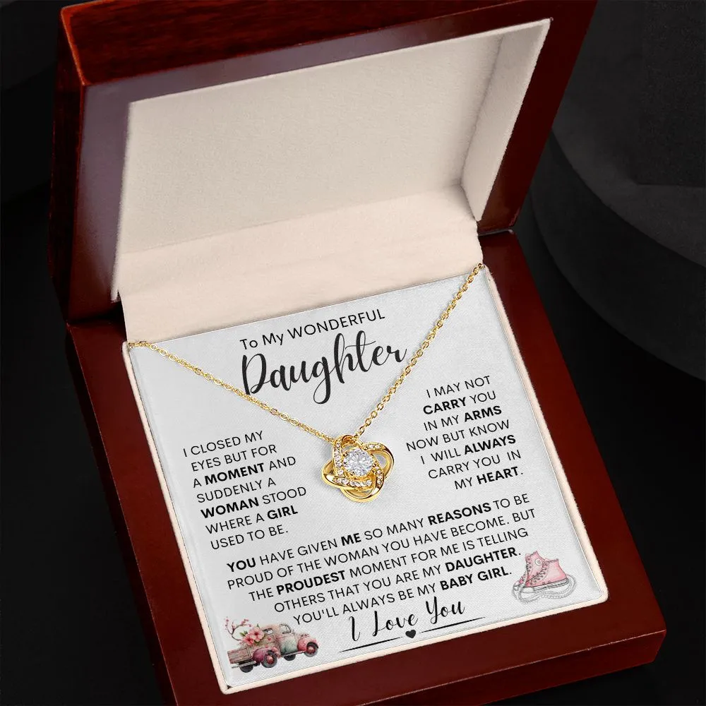 Daughter -- (Pink Sneakers)  l  Love Knot Necklace