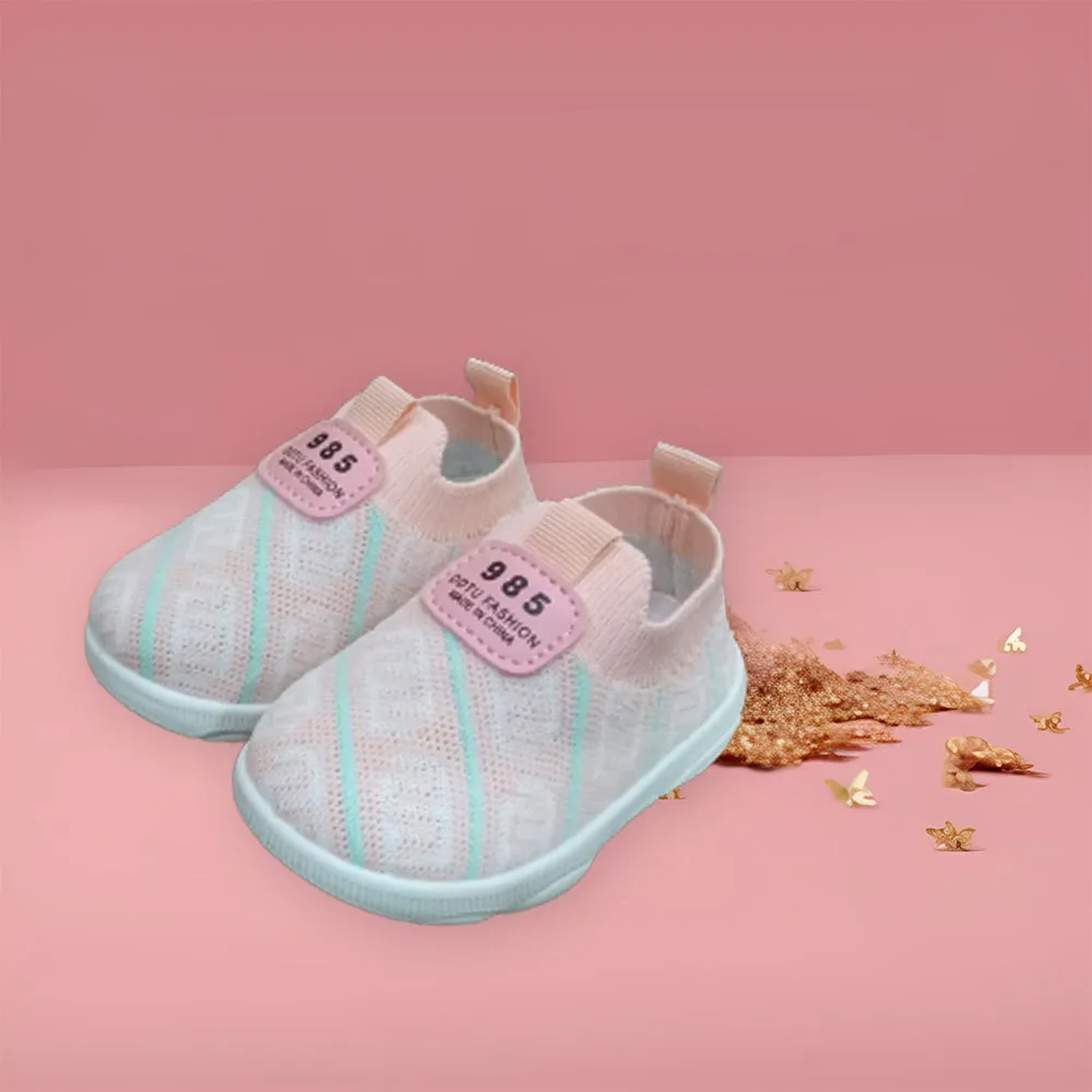 DDTU ZigZag Design Comfortable Pink Baby Shoes 11816