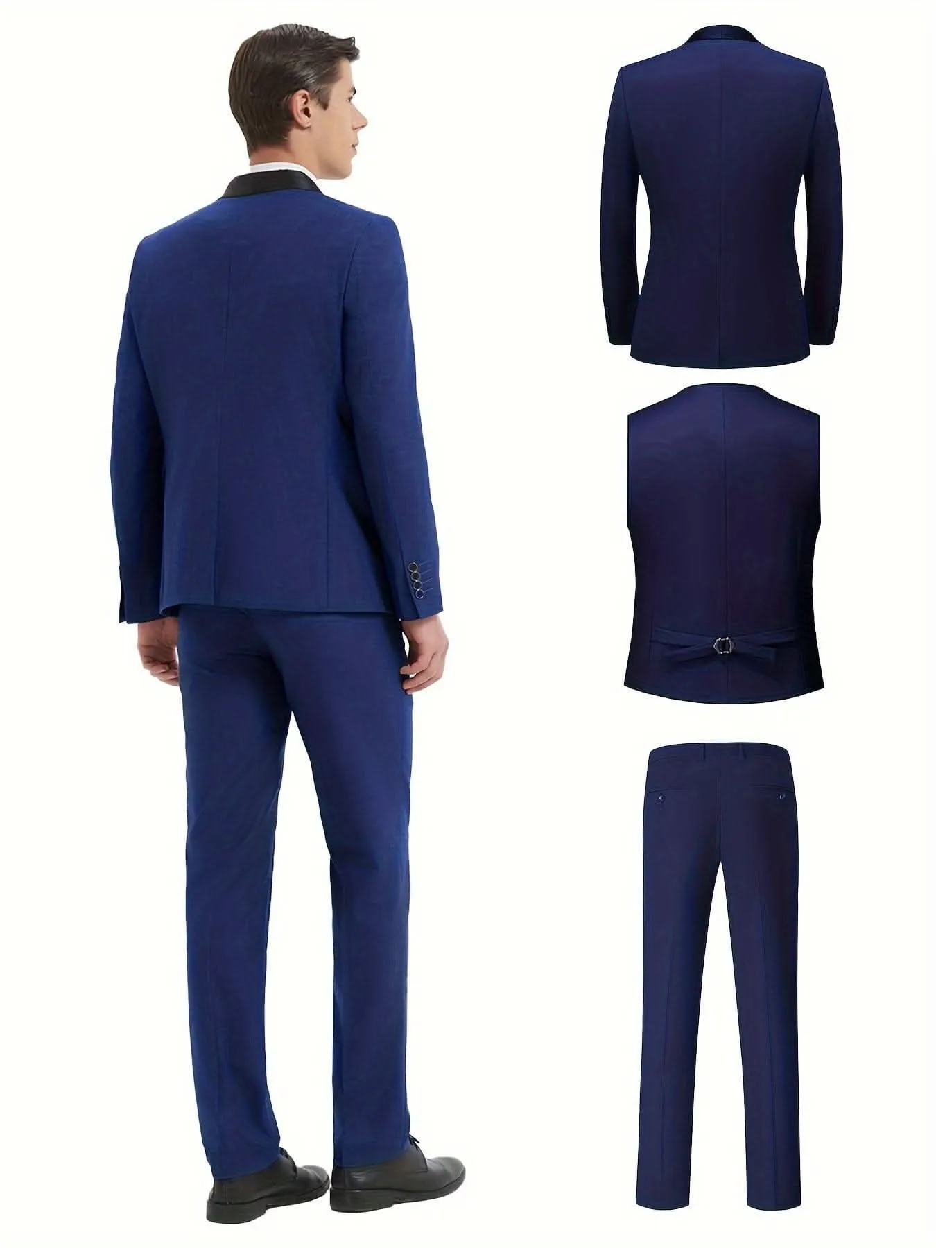 Elegant 3Piece Mens Tuxedo Set Jacket Vest Pants
