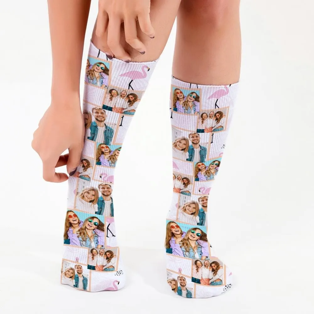 Flamingo Photo Personalized Tube Socks