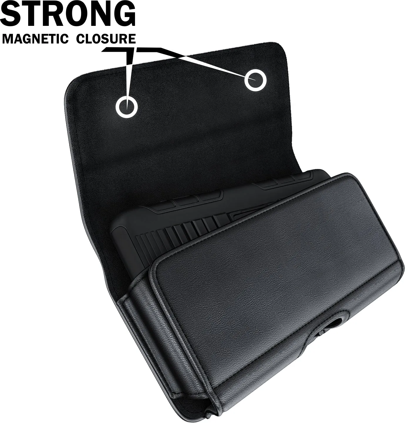 iPhone 14, 14 Pro Cell Phone Belt Holder Holster Case with ID Credit Card Holder
