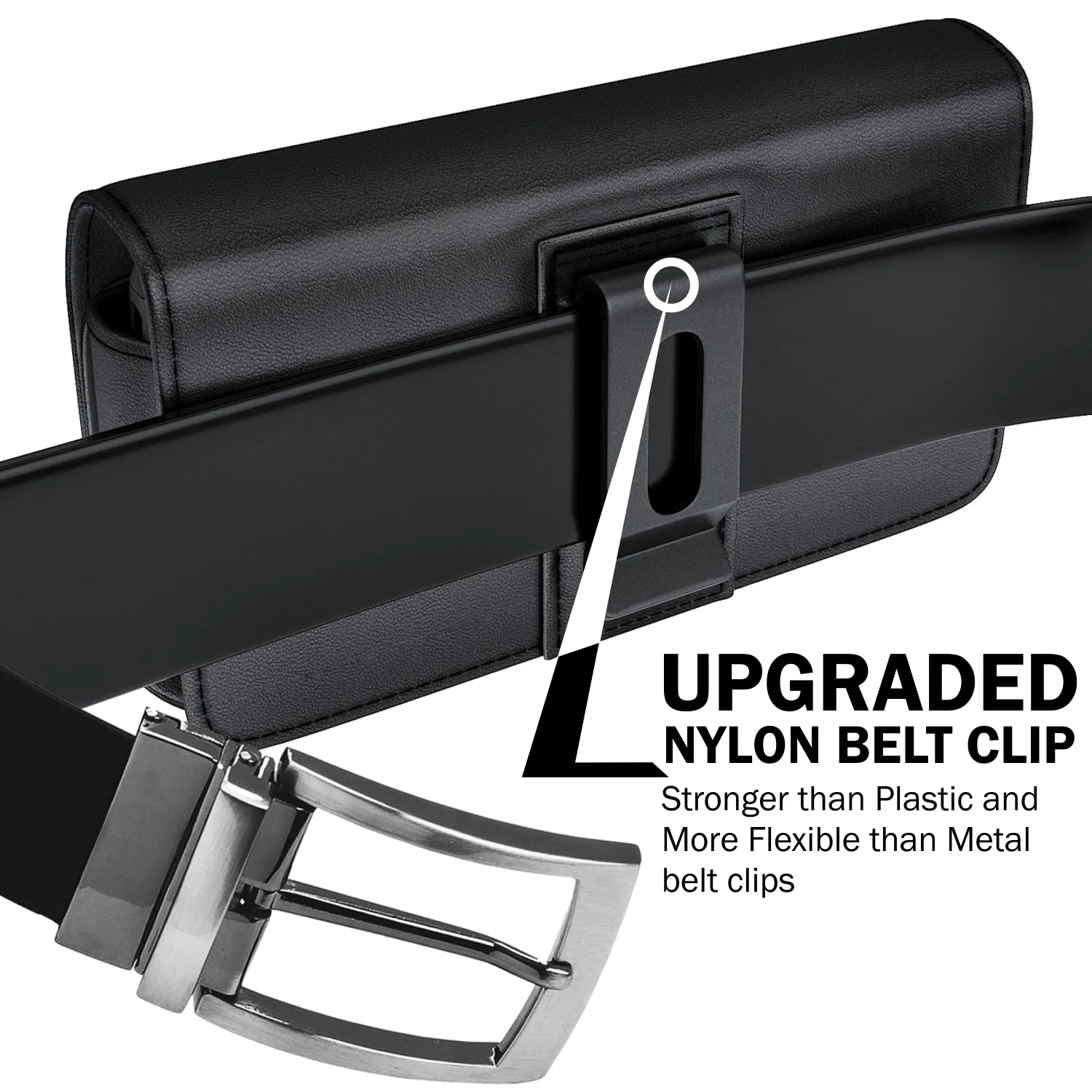 iPhone 14, 14 Pro Cell Phone Belt Holder Holster Case with ID Credit Card Holder