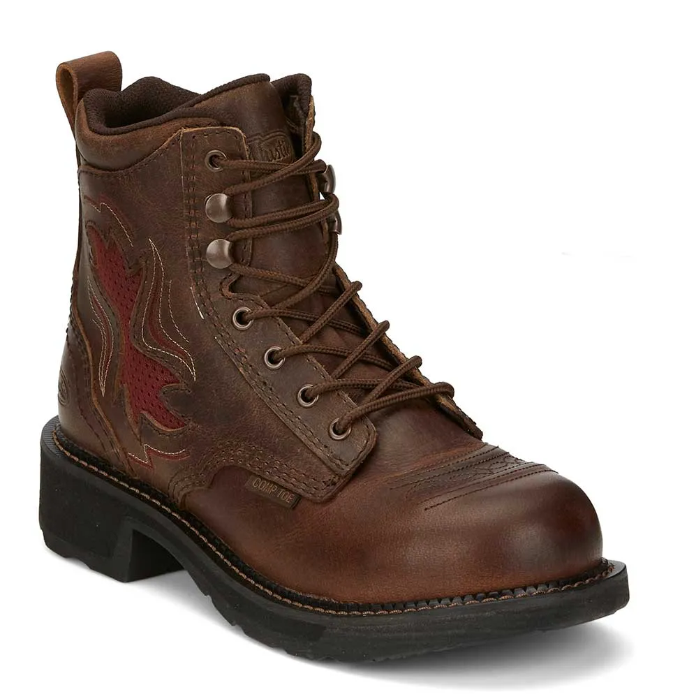Justin Women's Reamy 6 Inch Nano CT Brown