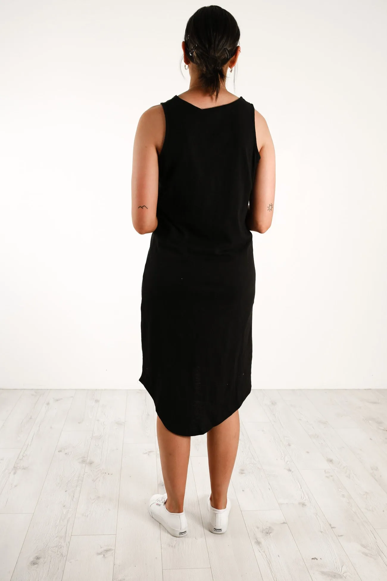 One In Eight Slub Midi Black