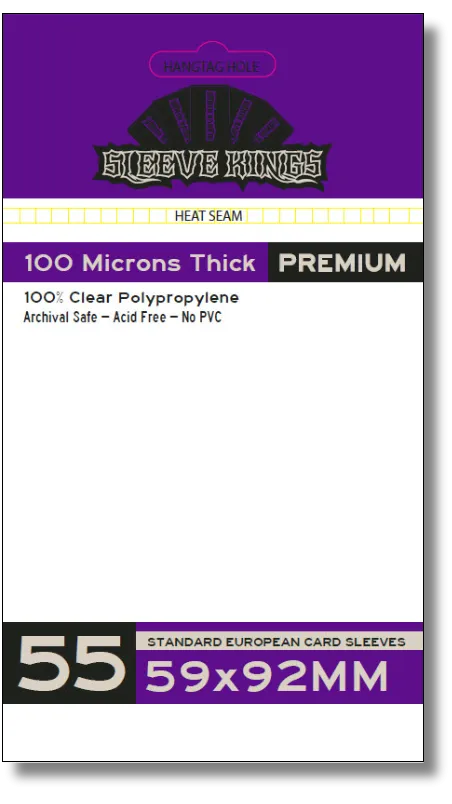 Premium Standard European Card Sleeves (59x92mm) 55 Pack, 100 Micron, SKS-9904